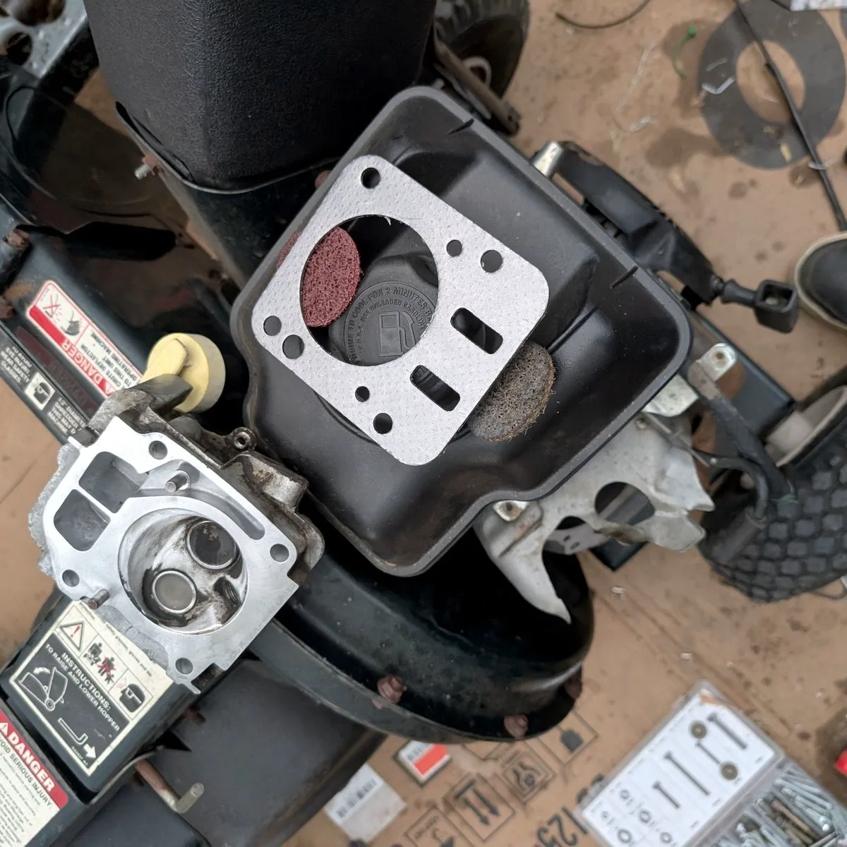 A small engine with the top end opened up
